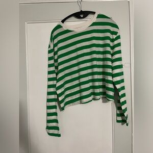 Green & White Striped Shirt